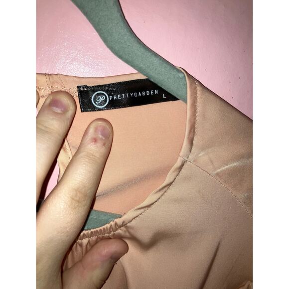 Prettygarden peach mini dress sating feeling size large - Picture 5 of 7